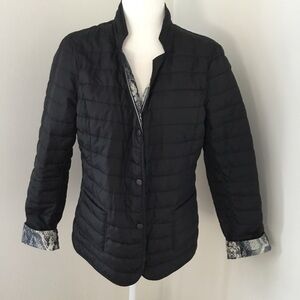 Hilary Radley for Katherine Barclay Reversible Quilted Python Print Jacket Med